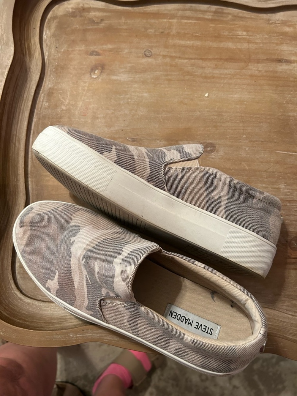 Steve Madden Neutral Camo Slip-On Sneakers